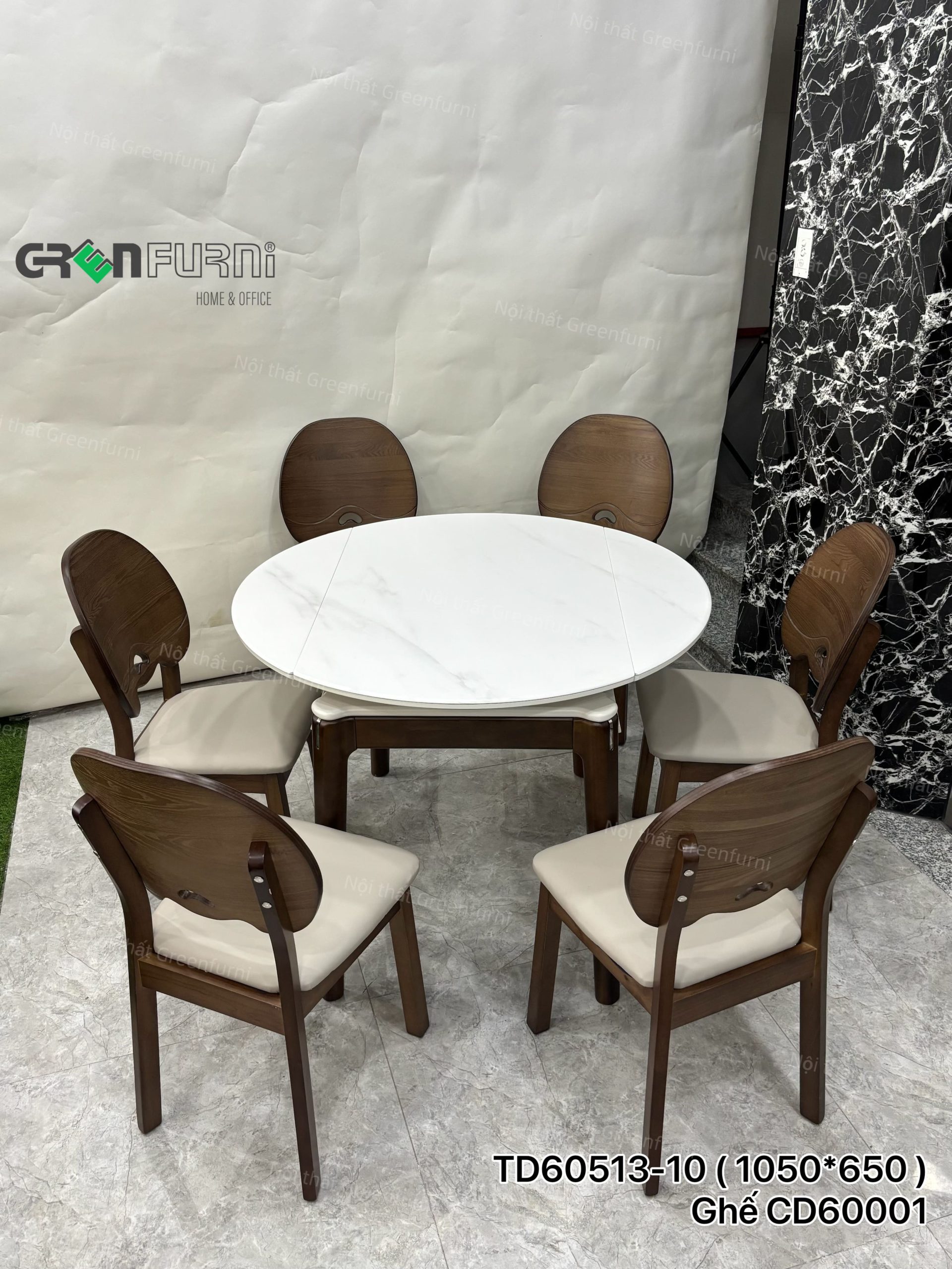 Bộ Bàn Ăn Tròn Mặt Đá Thông Minh GR513-2442