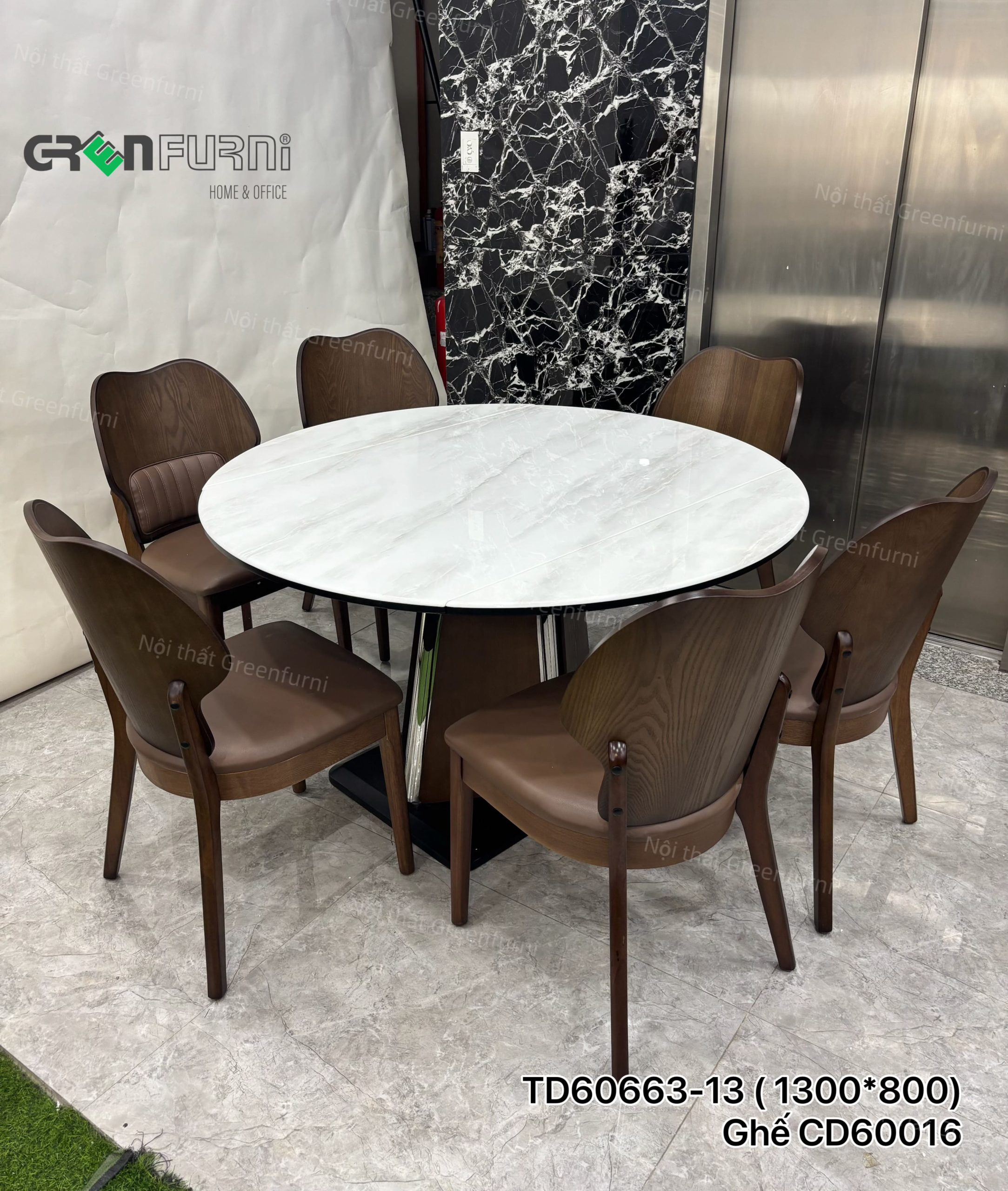 Bộ Bàn Ăn Tròn Mặt Đá Thông Minh GR663-2442