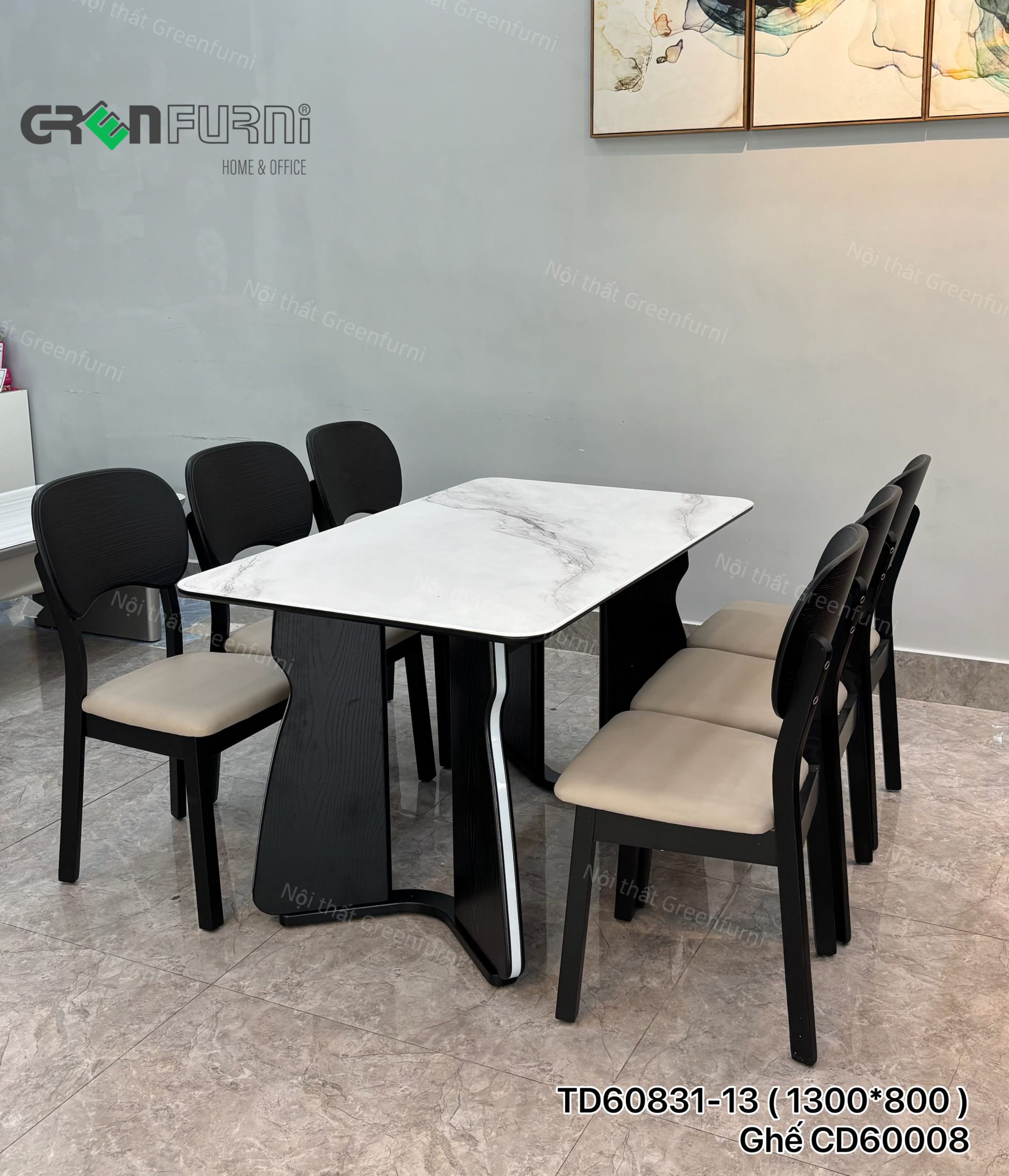 Bộ bàn ăn hiện đại nội thất Greenfurni GR831-2442