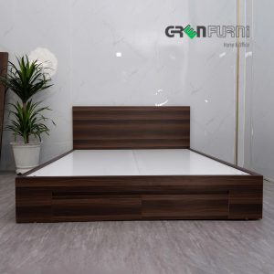 Giường ngủ gỗ hiện đại có hộc kéo HLG-405