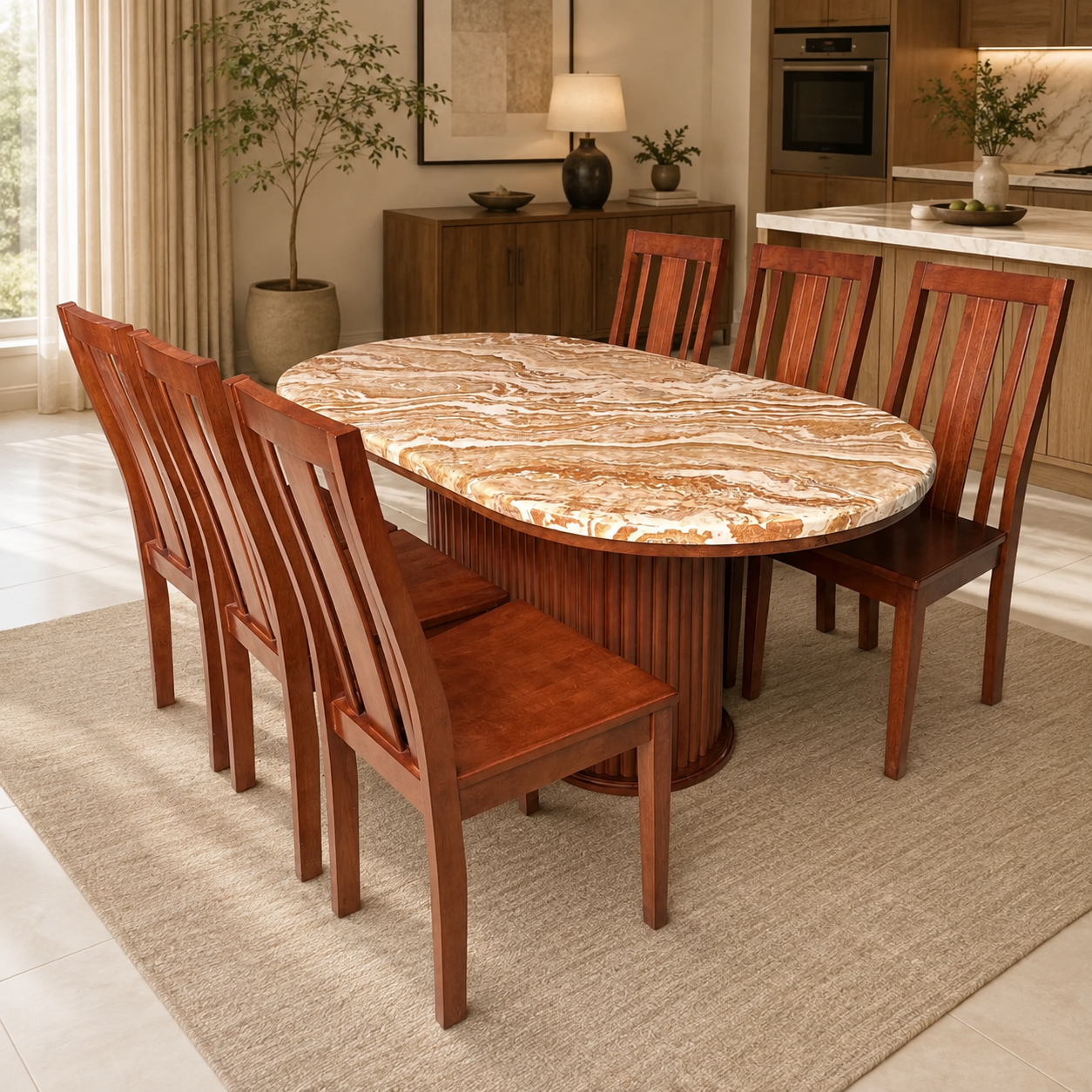 Bàn Ăn Oval Hiện Đại: Lựa Chọn Phù Hợp Cho Gia Đình — ảnh 10