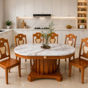 Bộ bàn ăn Doha Oval – nội thất phòng ăn