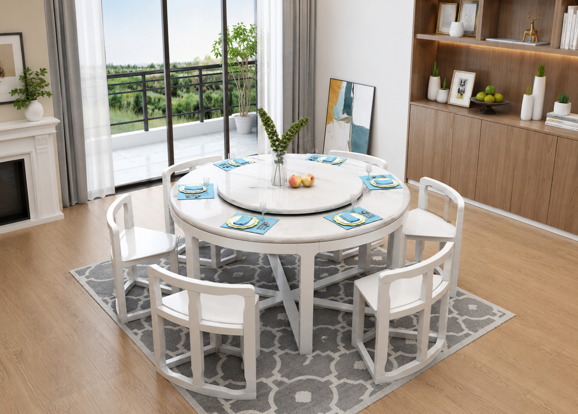 Bàn ăn tròn TD60251-13 – nội thất phòng ăn