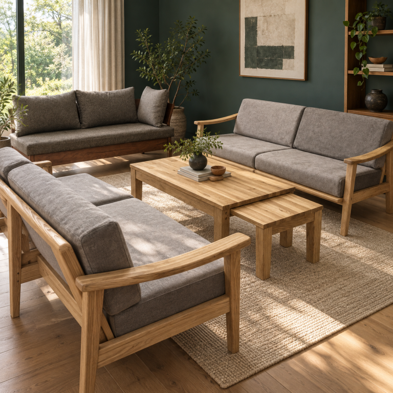 Sofa khung gỗ cho phòng khách hiện đại